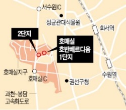 수원 호매실 호반베르디움 1단지, 新분당선 연장선 인접…全 가구가 중소형