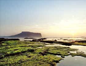 제주도 성산 일출봉 전경 