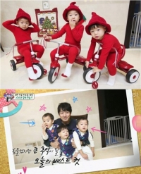 &#39;슈퍼맨&#39; 송일국의 삼둥이, 달력 사진 촬영 &#39;크리스마스 요정으로 변신!&#39;