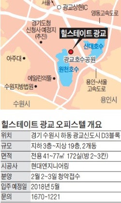 힐스테이트 광교, 테라스서 호수 조망 즐기는 '아파텔'