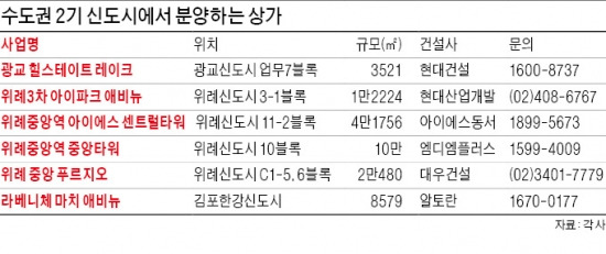 "권리금 없고 경쟁자 적다"…위례·동탄2·광교 상가 '봇물'