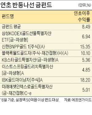 '반짝' 金펀드, 한달 새 8% 수익