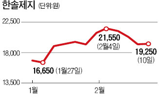 분할 재상장 후 子회사 리스크…한솔홀딩스 주가에 '먹구름'