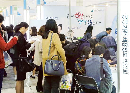 공기업에 입사하려면 ‘국가직무능력표준, 정규직 전환형 인턴, 지역인재 채용’을 눈여겨봐야 한다. 사진은 지난해 10월 말 열린 공공기관 채용박람회. 한경DB
 