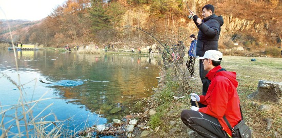  강원 원주 솔치캠핑장은 송어낚시로 인기가 높다. 