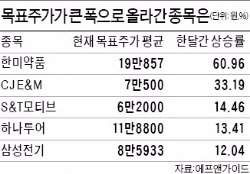 CJ E&M·S&T모티브·하나투어…한 달 새 목표가 훌쩍 뛴 종목