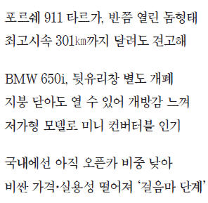 하늘이 전부 내 지붕이라오…서울모터쇼로 본 '오픈카의 세계'