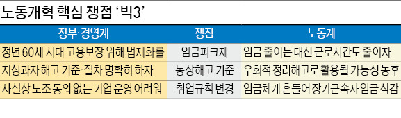 [시한 넘긴 노사정 대타협] 임금피크제·해고 기준 '뜨거운 감자'