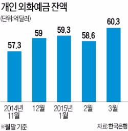 '환차익 노려라'…개인들 달러 예금에 '뭉칫돈'