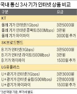 [빠른 인터넷] 통신3사, 본격 속도 경쟁…기가 인터넷에서 비전 찾는다