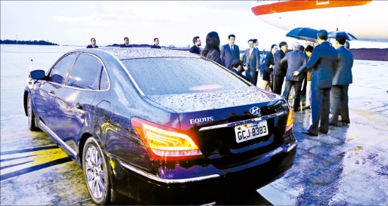 박 대통령, 브라질서 '에쿠스 방탄차' 탔다