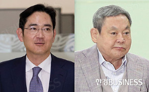 이건희(왼쪽) 삼성전자 회장과 이재용 삼성전자 부회장.