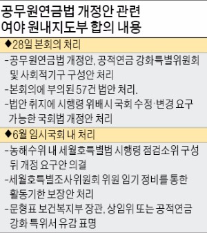 [공무원연금 '반쪽 개혁'] "시행령도 국회가 수정 권한" vs "입법부 월권"…막판까지 진통