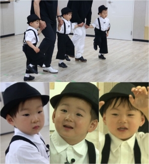 &#39;슈퍼맨이 돌아왔다&#39; 대한민국만세 삼둥이, 꼬마채플린 변신 &#39;귀여워&#39;