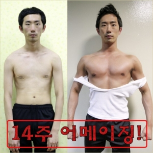 '개콘-헬스보이' 이창호, 14주 전과 후 공개…앙상→근육남