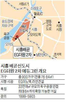 배곧신도시 EG더원 2차 에듀그린, 서울대 캠퍼스·공원 누리는 중소형 900가구