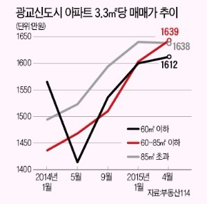 중대형도 껑충…집값 '물오른' 광교, 호숫가 4600여가구 '물 만난' 분양