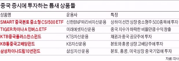 중국 투자, 틈새 노린 신상품 쏟아진다