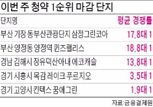 부산 18 대 1, 김해 13 대 1…영남권, 식지 않는 1순위 청약 열기