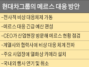 정몽구 회장 "사업장에 메르스 침투 막아라"