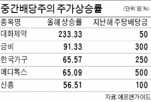 '여름 보너스' 주는 중간배당주 인기