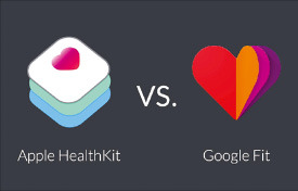 헬스케어 플랫폼인 애플의 ‘헬스킷’(왼쪽)과 구글의 ‘구글핏’ 로고. 