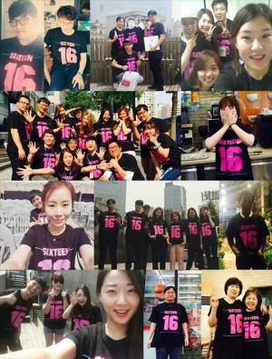 JYP 사옥은 '식스틴' 응원 온기로 '후끈후끈'
