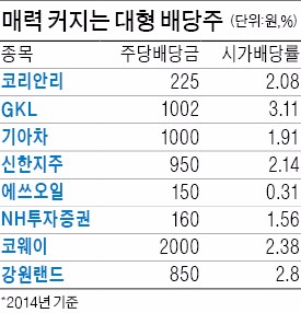 '덩칫값 하는' 대형주 배당수익률