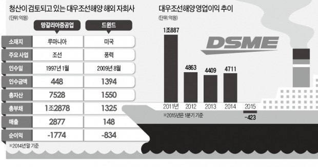 "대우조선 해외 자회사 2곳 청산 불가피"