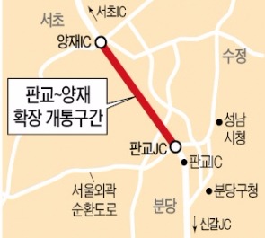 경부고속도로 판교~양재 구간 30일 확장 개통