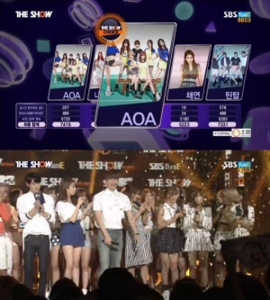 &#39;더쇼&#39; AOA, 접전 끝에 1위 차지 &#34;열심히 할테니까 지켜봐주세요&#34;