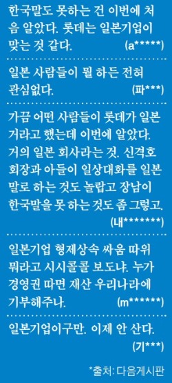 [위기의 롯데] "일본 기업이네…" SNS 여론 싸늘