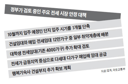 '가을 전세난' 묘안 찾는 정부…신혼부부·대학생 임대 늘린다