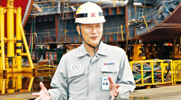 송무석 삼강엠앤티 사장이 FPSO 건설 과정을 설명하고 있다. 삼강엠앤티 제공