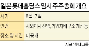 신동빈 롯데그룹 회장, 17일 주총 대비 일본행