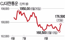 CJ카지노 게임 사이트통운, 중국 물류사 인수추진에 반등