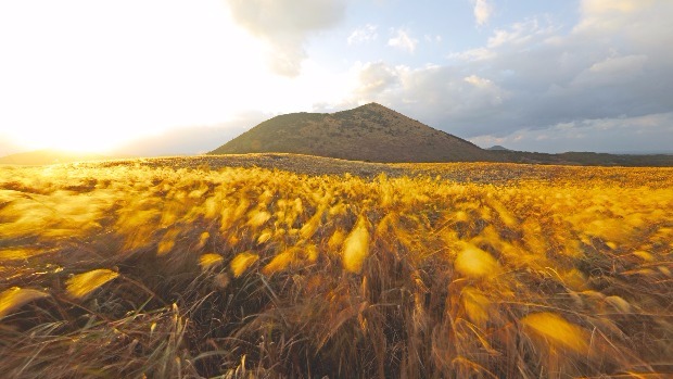 제주시 구좌읍에 있는 다랑쉬오름. 캐논 5D Mark2,16-35mm, F11, 1/4sec, ISO 50 조인채 여행사진작가 
 