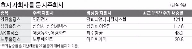 주력계열사 실적 부진에도 주가는 쑥쑥…지주사 '효자 자회사' 따로 있었네