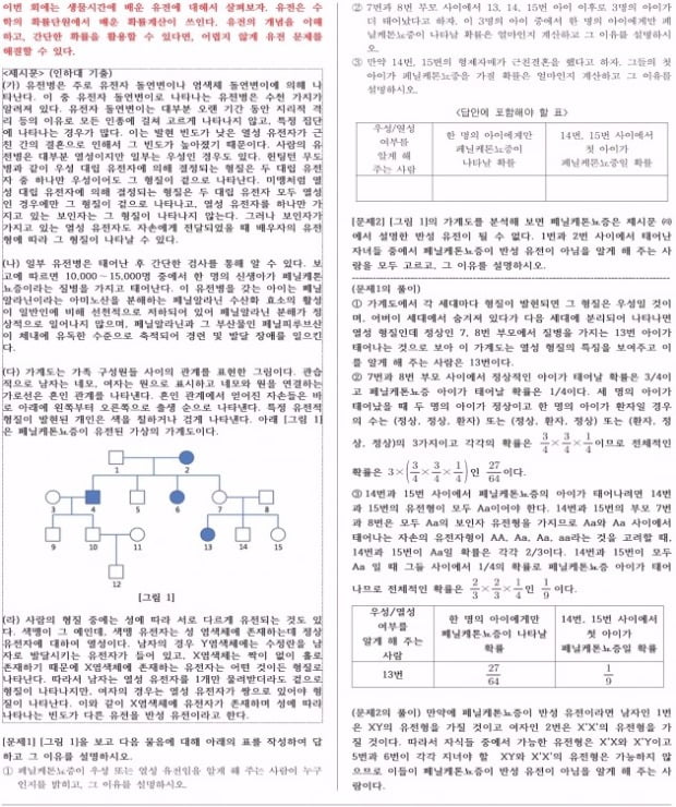 [논술 길잡이] 생물 : 유전