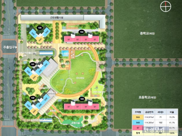 [다산신도시 아이파크③구성]100m 넘는 동간거리, 공원같은 아파트