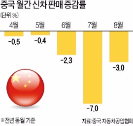 중국 신차 판매 5개월 연속 감소