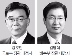 국토부 장관 강호인·해수부 장관 김영석