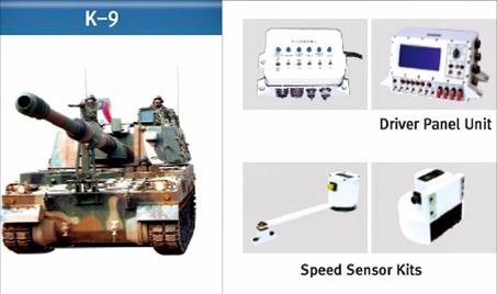 퍼스텍이 국산 자주포 K-9에 공급한 각종 부품. 