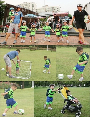 &#39;슈퍼맨&#39; 삼둥이, 이동국 제자 됐다!..헤딩부터 드리블까지 1:1 교습