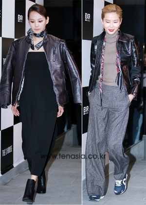 [TENPHOTO] 윤승아 김나영, 패션의 완성은 가죽자켓