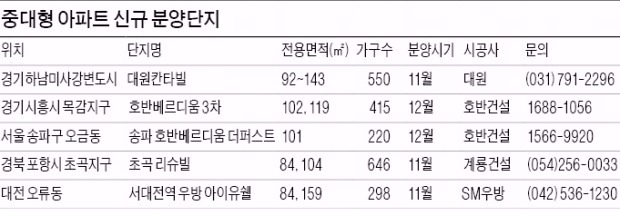 중소형 풍년 속 중대형 아파트 분양 눈길