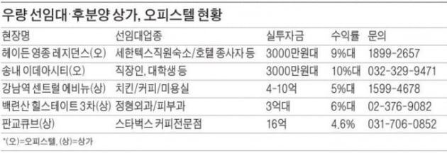 공실 걱정 '뚝···'선임대·후분양 상가, 오피스텔 인기