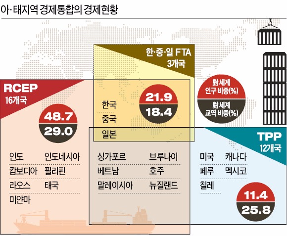 [한·중 FTA 비준 이후] 일본만 남은 관세장벽…정부, TPP·RCEP·FTA 놓고 '저울질'