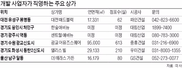 건설·시행사가 직접 업종·수익성 관리…대전·울산에도 '직영 상가' 분양