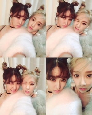 소녀시대 티파니, 태연과 독특한 양갈래 머리 한 채 한 컷 &#39;요정 미모&#39;